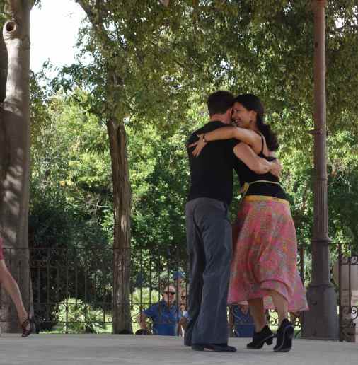 Nearby, couples danced in the bandstand, dedicated to Sonia Rescalvo Zafra, who was murdered by neo-Nazis for her gender identity in 1991.